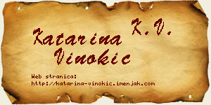 Katarina Vinokić vizit kartica